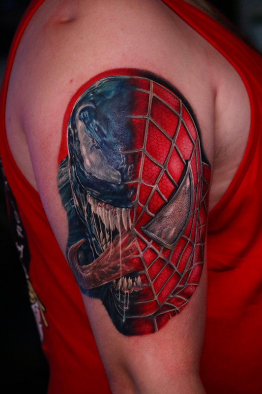 Spider-Man tattoo by Wyldish Bambino @ Bridge Street Tattoo, Chester - 9GAG